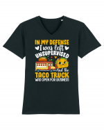 In my defense, I was left unsupervised and the taco truck was open Tricou mânecă scurtă guler V Bărbat Presenter