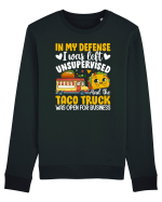 In my defense, I was left unsupervised and the taco truck was open Bluză mânecă lungă Unisex Rise