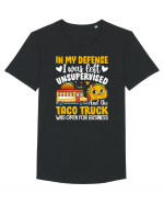 In my defense, I was left unsupervised and the taco truck was open Tricou mânecă scurtă guler larg Bărbat Skater