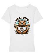 Bear with me Tricou mânecă scurtă guler larg fitted Damă Expresser