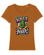 Kale Yeah! Tricou mânecă scurtă guler larg fitted Damă Expresser