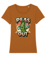 Peas out Tricou mânecă scurtă guler larg fitted Damă Expresser