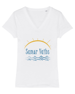 Samăr Vaibs Tricou mânecă scurtă guler V Damă Evoker