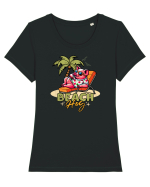 Porc de Vară pe Plajă Tricou mânecă scurtă guler larg fitted Damă Expresser