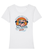 Porc de Vară pe Plajă, Nu Fi  Porc Bronzeaza-te înainte de Șuncă Tricou mânecă scurtă guler larg fitted Damă Expresser