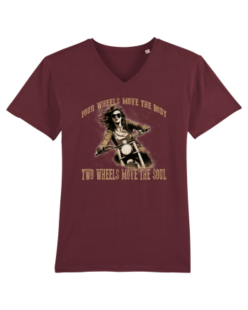 TWO WHEELS MOVE THE SOUL, FOUR WHEELS MOVE THE BODY Burgundy