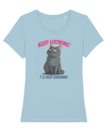 KEEP LOOKING, I`LL KEEP IGNORING Tricou mânecă scurtă guler larg fitted Damă Expresser