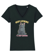 KEEP LOOKING, I`LL KEEP IGNORING 2 Tricou mânecă scurtă guler V Damă Evoker