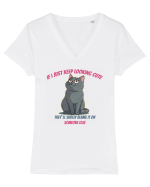 IF I KEEP LOOKING CUTE, THEY`LL BLAME IT ON SOMEONE ELSE Tricou mânecă scurtă guler V Damă Evoker