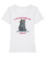IF I KEEP LOOKING CUTE, THEY`LL BLAME IT ON SOMEONE ELSE Tricou mânecă scurtă guler larg fitted Damă Expresser