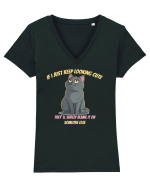 IF I KEEP LOOKING CUTE, THEY`LL BLAME IT ON SOMEONE ELSE 2 Tricou mânecă scurtă guler V Damă Evoker