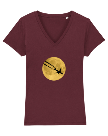 Avion peste luna Burgundy
