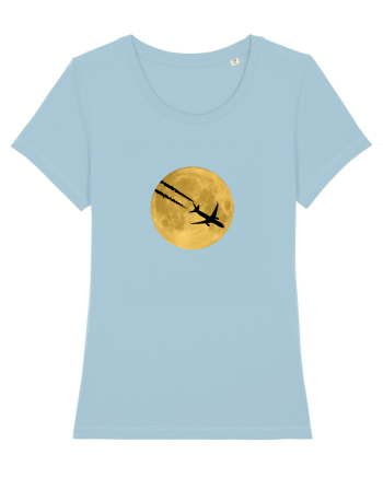 Avion peste luna Sky Blue