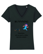run motivation Tricou mânecă scurtă guler V Damă Evoker