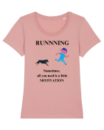 run motivation Tricou mânecă scurtă guler larg fitted Damă Expresser