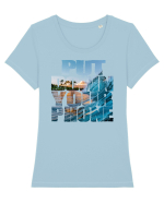 PUT DOWN YOUR PHONE & enjoy life Tricou mânecă scurtă guler larg fitted Damă Expresser
