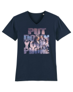 PUT DOWN YOUR PHONE & enjoy life 4 Tricou mânecă scurtă guler V Bărbat Presenter