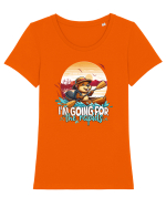 Kayaking Amuzant Mă Duc Pentru Cascade - Castor Funny Tricou mânecă scurtă guler larg fitted Damă Expresser