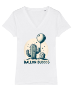 Baloon buds Tricou mânecă scurtă guler V Damă Evoker
