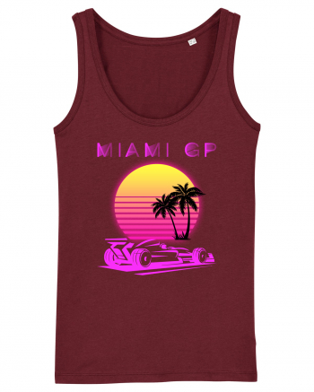 Formula 1 One USA Miami GP Grand Prix Vintage Retro Sunset Burgundy