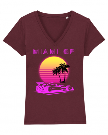 Formula 1 One USA Miami GP Grand Prix Vintage Retro Sunset Burgundy