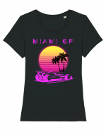 Formula 1 One USA Miami GP Grand Prix Vintage Retro Sunset Tricou mânecă scurtă guler larg fitted Damă Expresser