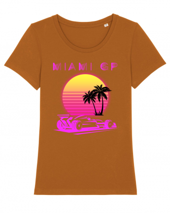 Formula 1 One USA Miami GP Grand Prix Vintage Retro Sunset Roasted Orange