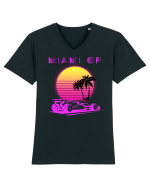 Formula 1 One USA Miami GP Grand Prix Vintage Retro Sunset Tricou mânecă scurtă guler V Bărbat Presenter