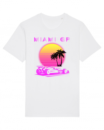 Formula 1 One USA Miami GP Grand Prix Vintage Retro Sunset White