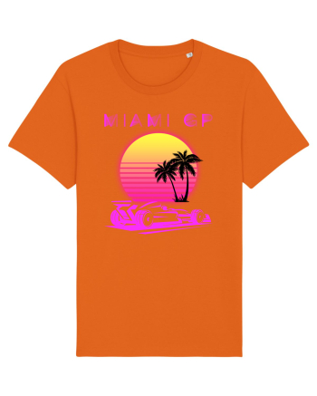 Formula 1 One USA Miami GP Grand Prix Vintage Retro Sunset Bright Orange