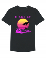 Formula 1 One USA Miami GP Grand Prix Vintage Retro Sunset Tricou mânecă scurtă guler larg Bărbat Skater