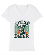 Deer to my heart Tricou mânecă scurtă guler V Damă Evoker