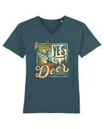 Yes deer Tricou mânecă scurtă guler V Bărbat Presenter