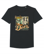 Yes deer Tricou mânecă scurtă guler larg Bărbat Skater