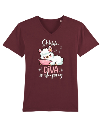 Bebeluș Llama Drăguț Dormind Burgundy