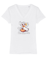 Drama Llama - Llama Drăguța Somnorosa Fără Dramă Tricou mânecă scurtă guler V Damă Evoker