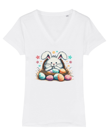 Easter Mood - iepuras dragut cu oua colorate White