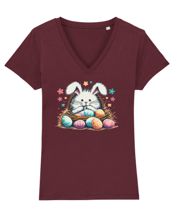 Easter Mood - iepuras dragut cu oua colorate Burgundy