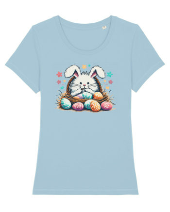 Easter Mood - iepuras dragut cu oua colorate Sky Blue