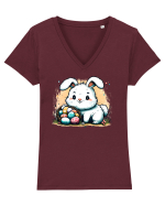 Easter Mood - iepuras dragut cu oua colorate Tricou mânecă scurtă guler V Damă Evoker