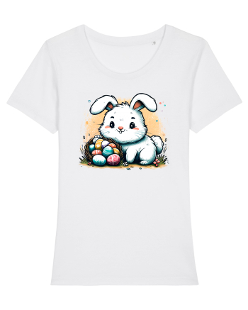 Easter Mood - iepuras dragut cu oua colorate White