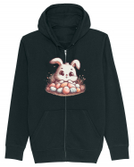 Easter Mood - iepuras dragut cu oua colorate Hanorac cu fermoar Unisex Connector