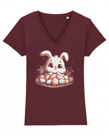 Easter Mood - iepuras dragut cu oua colorate Burgundy