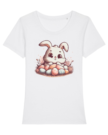 Easter Mood - iepuras dragut cu oua colorate White