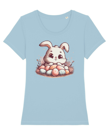 Easter Mood - iepuras dragut cu oua colorate Sky Blue