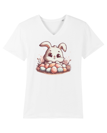 Easter Mood - iepuras dragut cu oua colorate White
