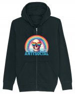 Antisocial Rainbow Skull Hanorac cu fermoar Unisex Connector