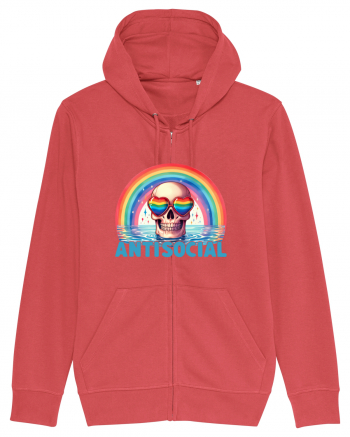 Antisocial Rainbow Skull Carmine Red