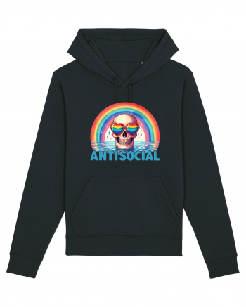 Antisocial Rainbow Skull Black