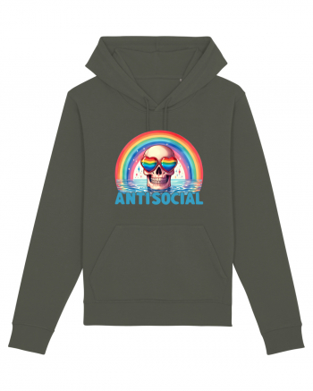 Antisocial Rainbow Skull Khaki